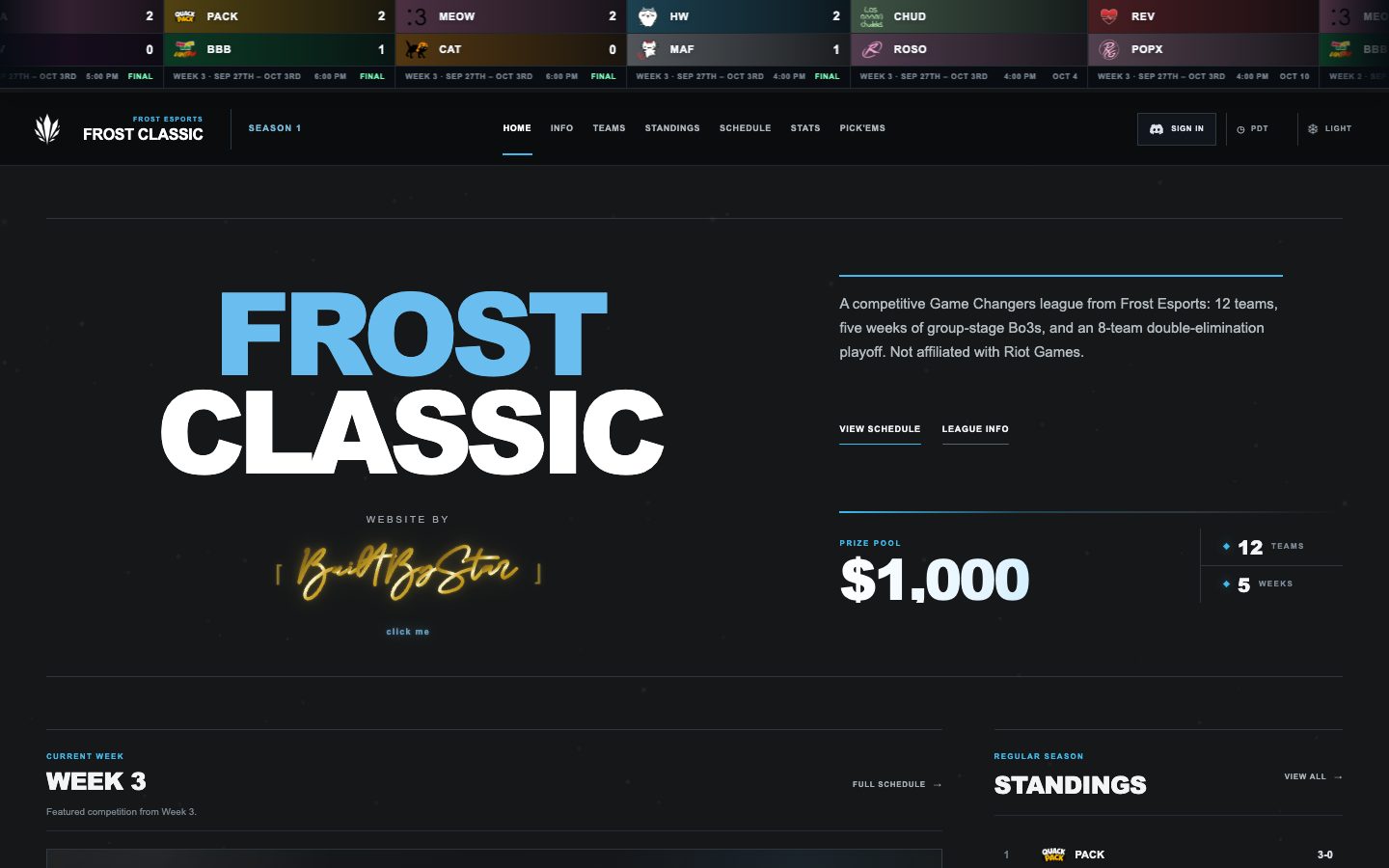 Frost Classic homepage